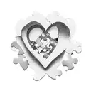 A heart-shaped puzzle piece with the names of your wife and daughter inside tattoo design idea