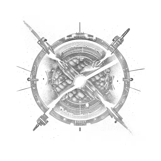 Galactic drilling rig tattoo design idea