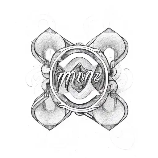 A bike chain forming the word 'Mother' in an elegant script font tattoo design idea