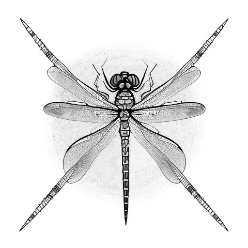 Dragonfly, blue color  tattoo design idea