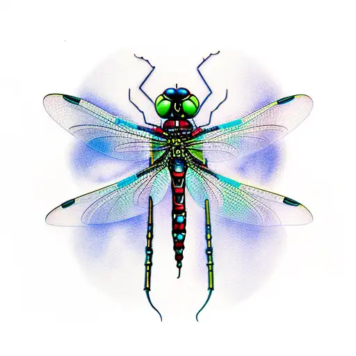 Dragonfly, blue color  tattoo design idea