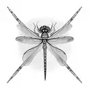 Dragonfly, blue color  tattoo design idea