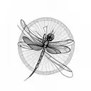 Dragonfly, blue color  tattoo design idea