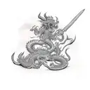 monkey king fighting a dragon tattoo design idea