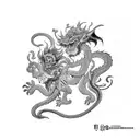 monkey king fighting a dragon tattoo design idea