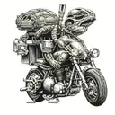 turtle rabbit motorbike engine tattoo design idea