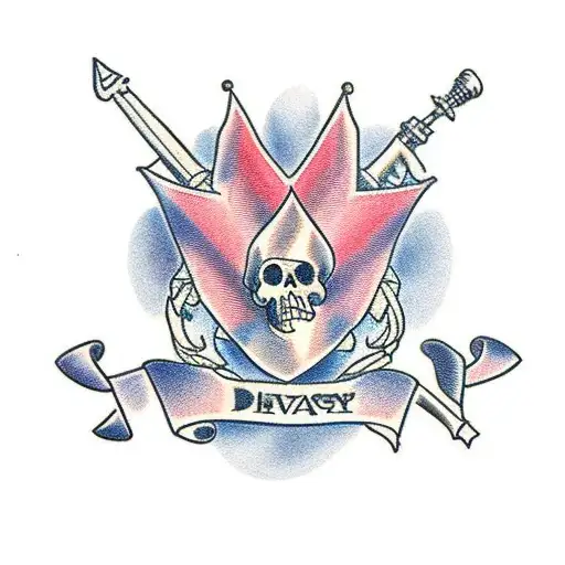 navy dagger tattoo design idea