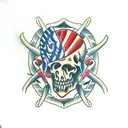 navy dagger tattoo design idea