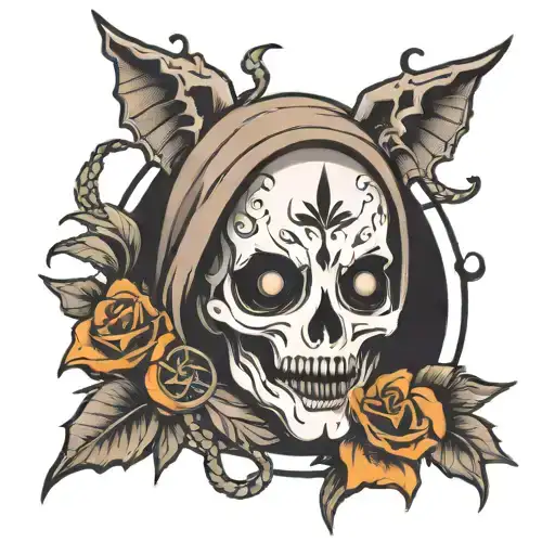 small tattoo of ghost face tattoo design idea