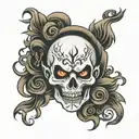 small tattoo of ghost face tattoo design idea