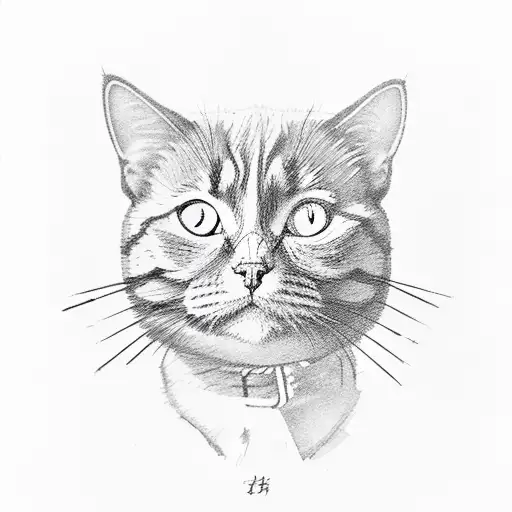 Barbell formed by black and orange cat silhouettes tattoo design idea