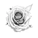 Rose ladybird tattoo design idea