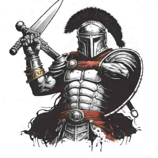 Warrior Soldier of the Roman Empire tattoo design idea