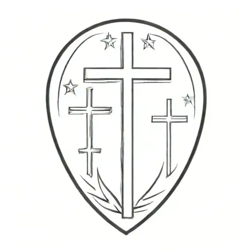 vertical american flag morphing into 3 crosses from calvary tattoo design idea