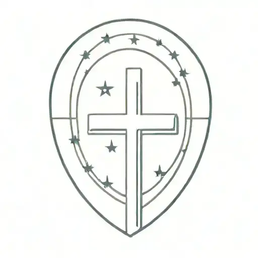 american flag with stripes ending in 3 crosses  tattoo design idea