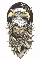 angry eagle with olive branch  tattoo design idea
