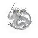 2 dragons with  monkey and dog tattoo design idea