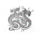 2 dragons with  monkey and dog tattoo design idea