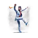 man dancing with devil tattoo design idea