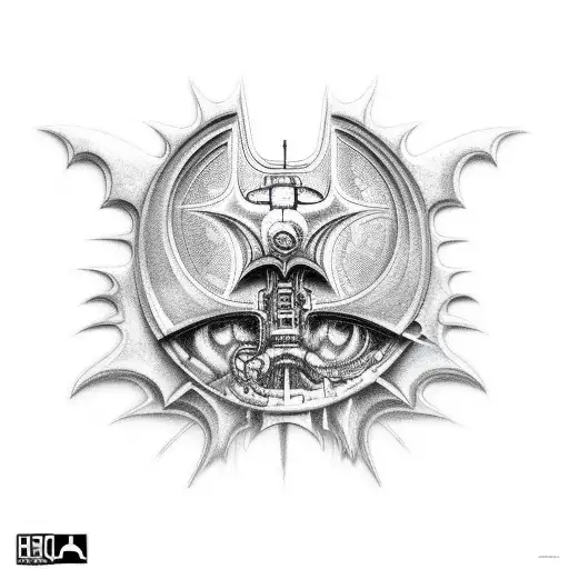 h.g. giger style arm tattoo. Batman tattoo design idea