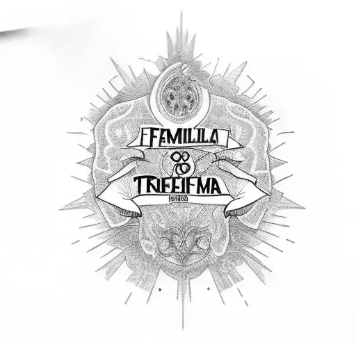 family tree with text familia supra omnia  tattoo design idea
