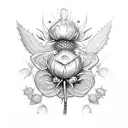 clover, Scottish thistle, rose tattoo design idea