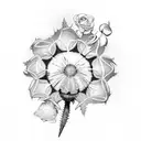 clover, Scottish thistle, rose tattoo design idea