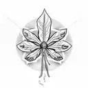 four leaf clover and Scottish thistle intertwined tattoo design idea