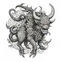 mongolian devil tattoo design idea