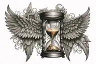 hourglass angel wings tattoo design idea