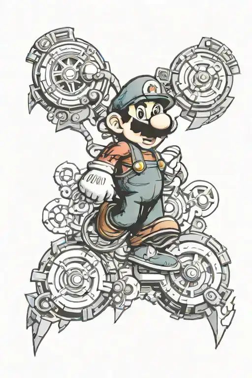 Mario Bros tattoo design idea
