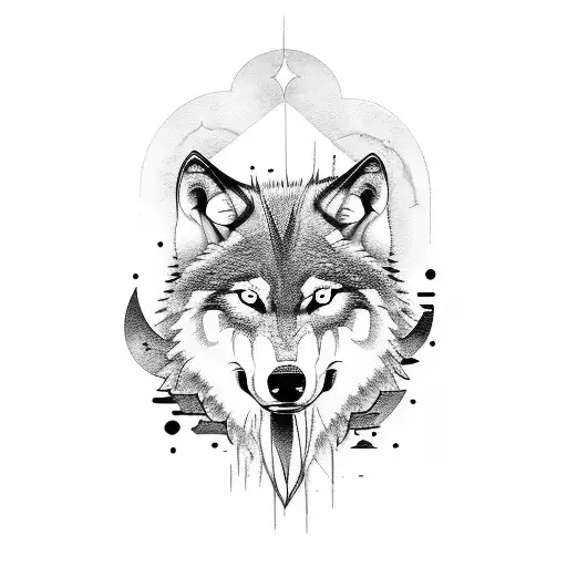 Wolf eating Ace of Spades tattoo design idea