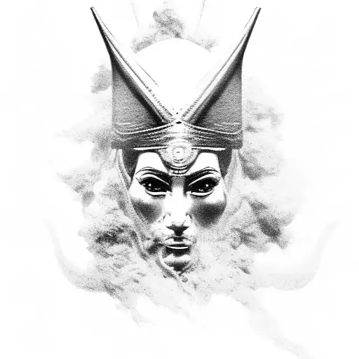 Full body Isis goddess tattoo design idea