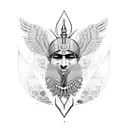 Full body Isis goddess tattoo design idea