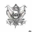 skull with roses, a crocodile, bats, pirate, and shark tattoo design idea