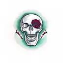 skull with roses, a crocodile, bats, pirate, and shark tattoo design idea