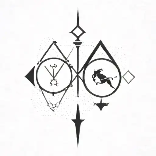 aries x sagittarius tattoo design idea