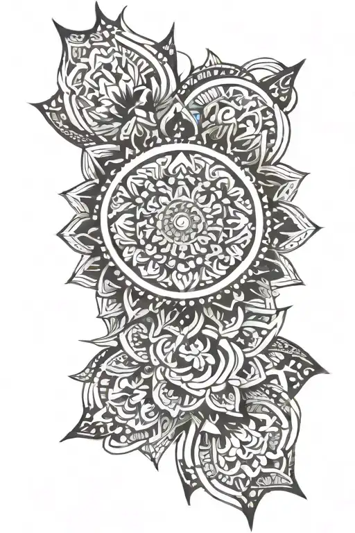 Mandala stile chinese tattoo design idea