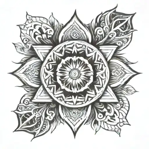 Mandala stile japanese tattoo design idea