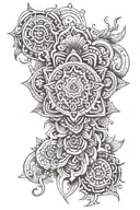 Mandala stile chinese tattoo design idea