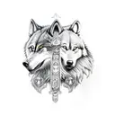 Werewolf guarding its Queen tattoo design idea