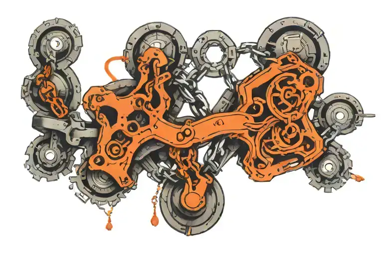 chain that extends in such a way that it's connected on 3 legs. doctor, engineer, photographer  tattoo design idea