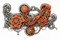 chain that extends in such a way that it's connected on 3 legs. doctor, engineer, photographer  tattoo design idea