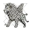 lion and lamb peacefully coexisting tattoo design idea