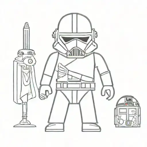 tiny simple star wars tattoo design idea