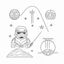 tiny simple star wars tattoo design idea