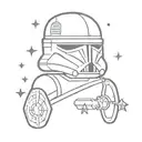 tiny simple star wars tattoo design idea