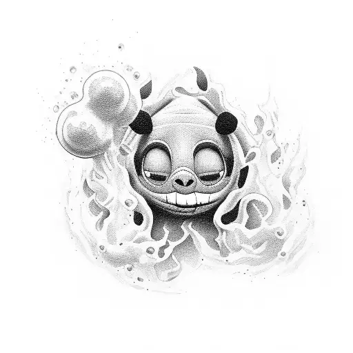 stich smooking weed  tattoo design idea
