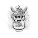 stich smooking weed  tattoo design idea