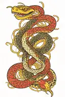 kintsugi snake wrapped tattoo design idea